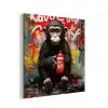 Aap - Graffiti - Dieren - Kunst - Flesje - Kleuren aluminium wit klein -3d