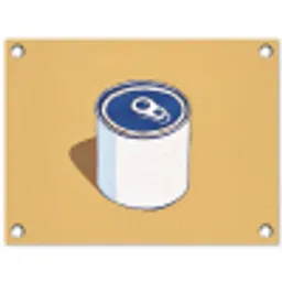 Blikje - Minimalistisch - Blauw - Illustratie tuinposter los doek klein -3d