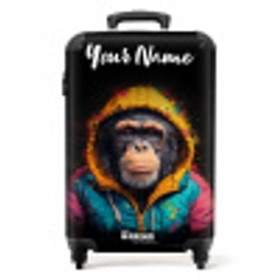 Aap met Kleurrijk Vest NBS - Handbagage koffer - Kinderen Unisex middel -productfoto_recht