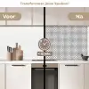 Zwart - Wit - Geometrie - Patronen - Abstract keuken achterwand 2 middel 871 -voor-na2_NL