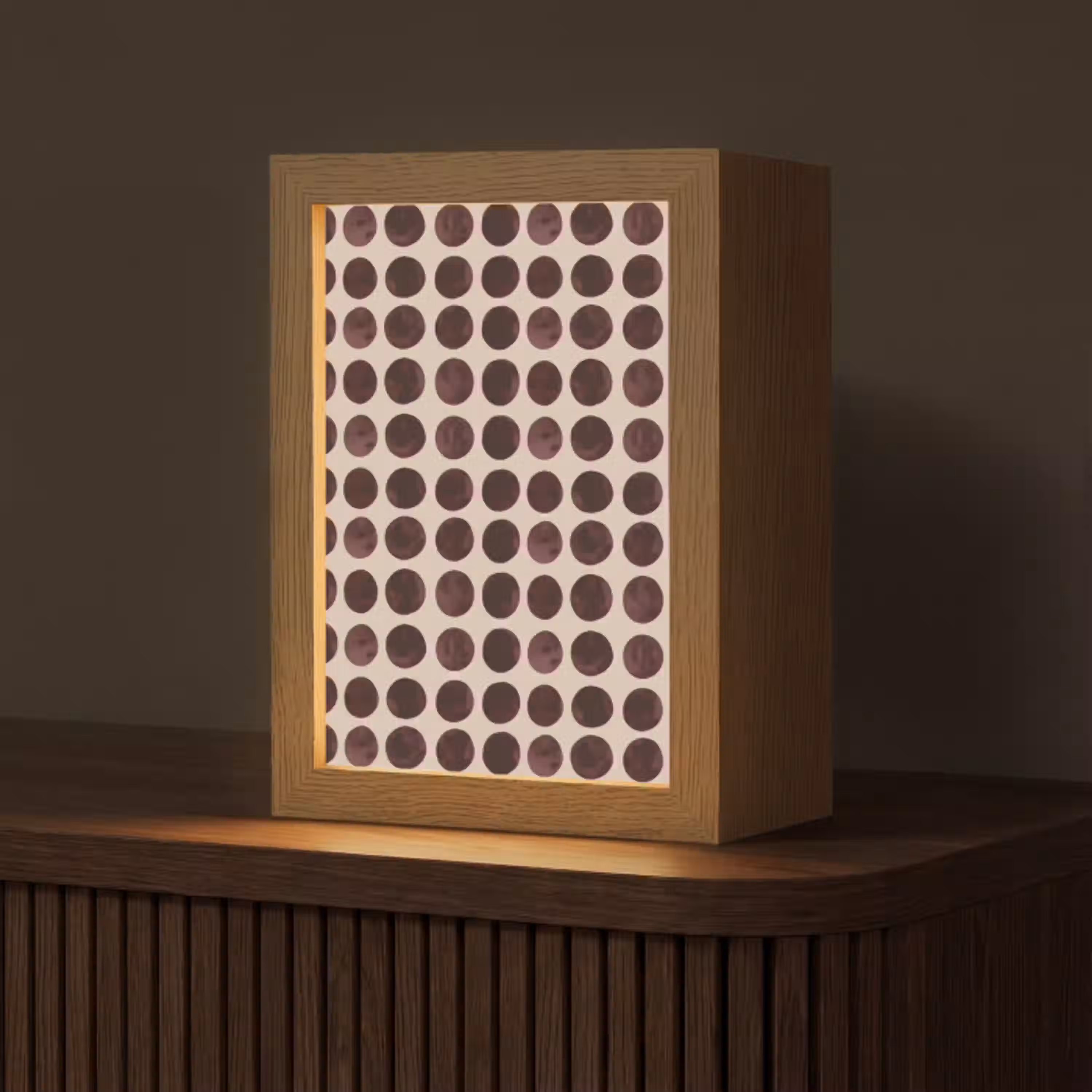 Stippen - Patroon - Bruin Light Box met kabel (Tafellamp) klein 925 -z3d_website