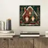 Kerst - Gnomen - Peperkoekhuisje - Rood - Groen aluminium wit klein -sfeer1