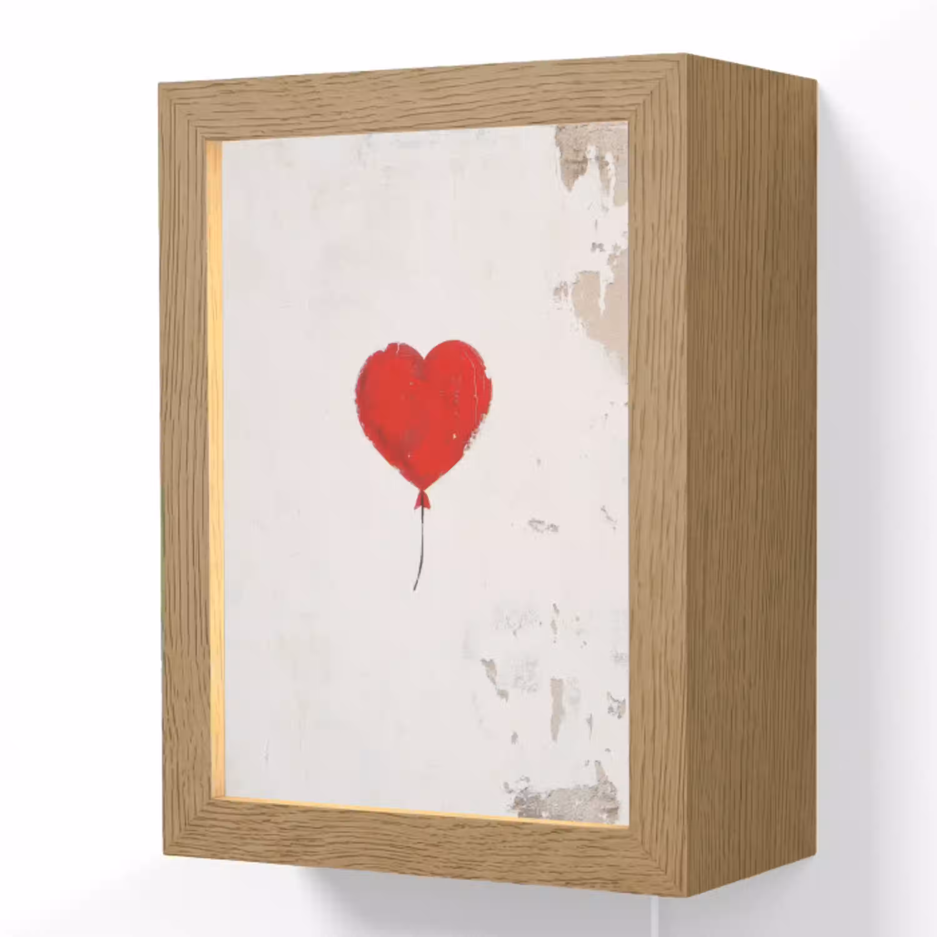 Ballon - Rood - Hart Light Box met kabel (Wandlamp) klein -3d