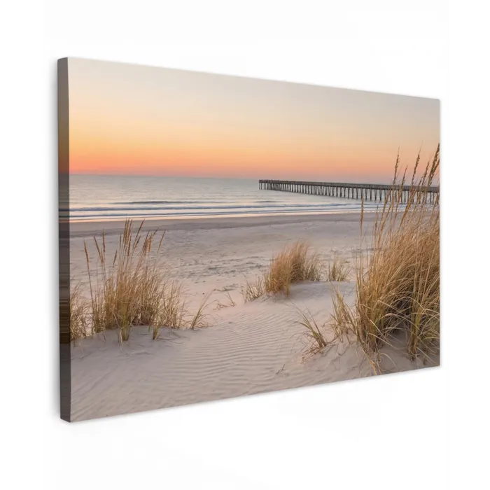 Pier - Zonsondergang - Strand Tuinposter op houten frame 2 cm dik klein -3d