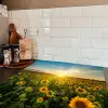 Zonsondergang - Bloemen - Zonnebloem - Horizon - Landschap Inductie beschermer vinyl 3mm middel -sfeer3