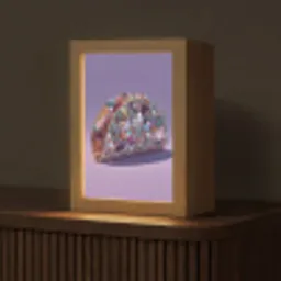 Edelstenen - Glitters - Paars - Kleurrijk Light Box met kabel (Tafellamp) klein -z3d_website