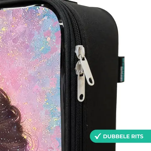 Meisje - Eenhoorn - Glitter Kinderkoffer - Zwart klein -rits_NL