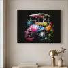 Graffiti - Sport - Golf - Golfkar Textielframe zwart klein -sfeer2