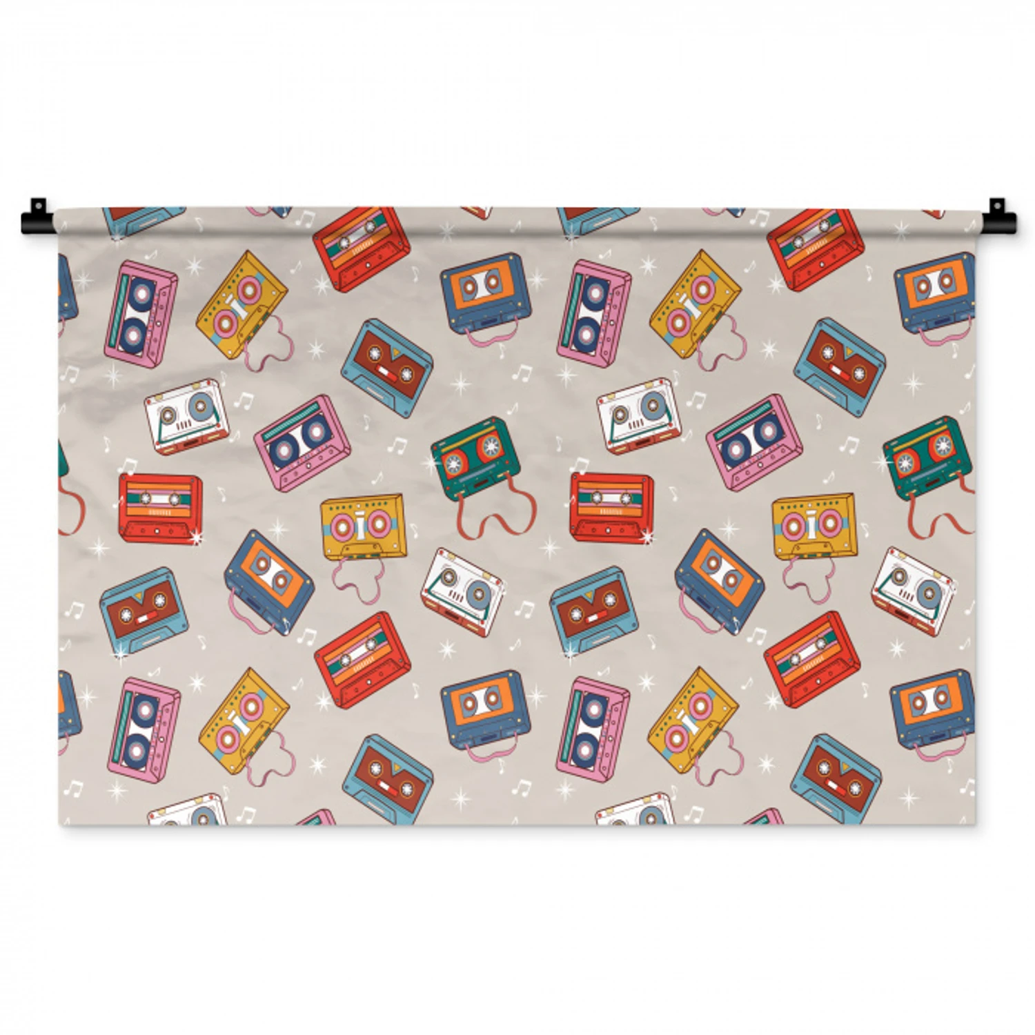 Muziek - Cassette - Patroon Wandkleed katoen middel 269 -zz3d
