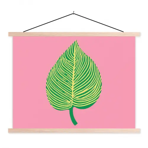 Illustratie - Blad - Minimalistisch - Groen textielposter latten blank klein -3d