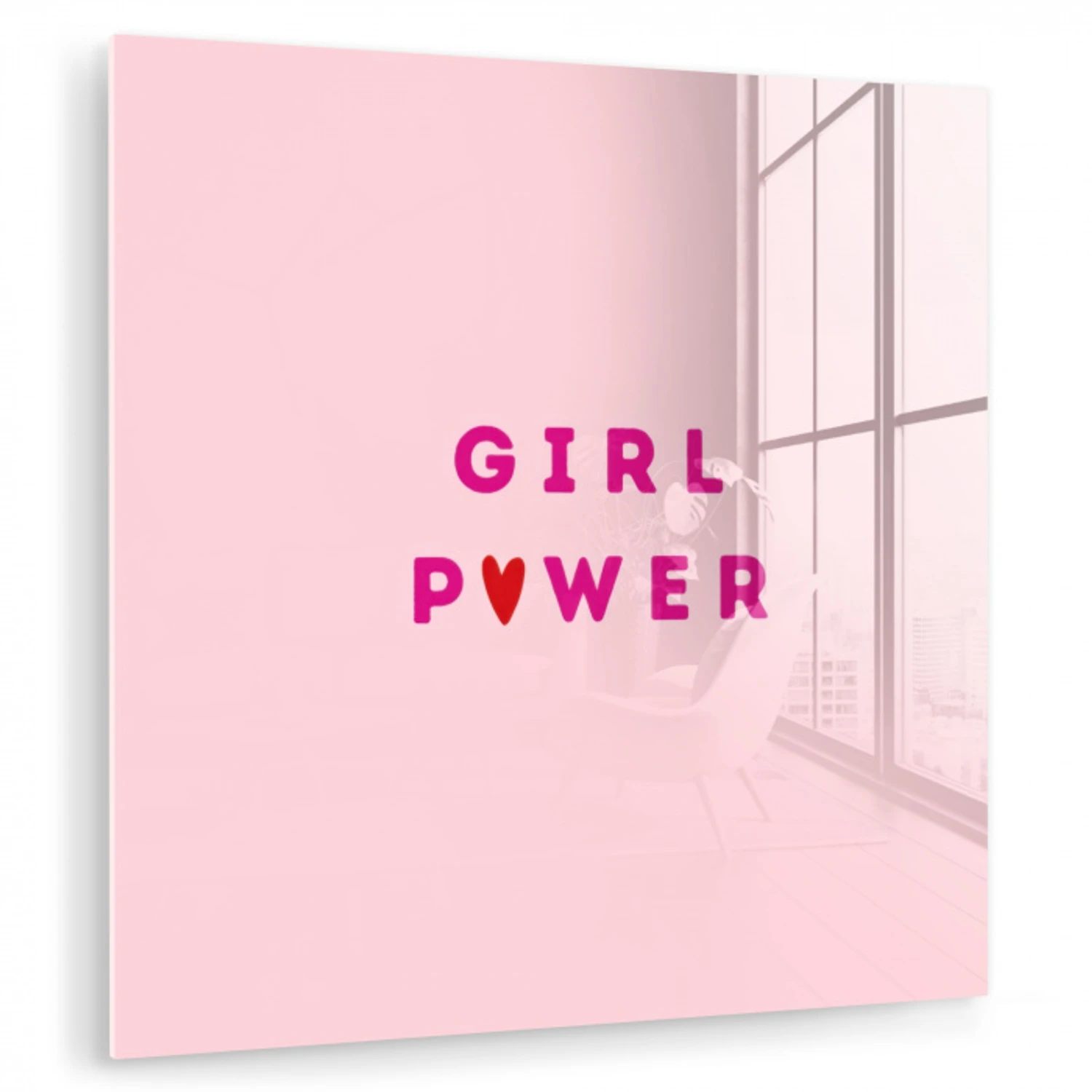 Girl power - Roze - Hartje plexiglas 5mm klein -zzzproduct_nieuw