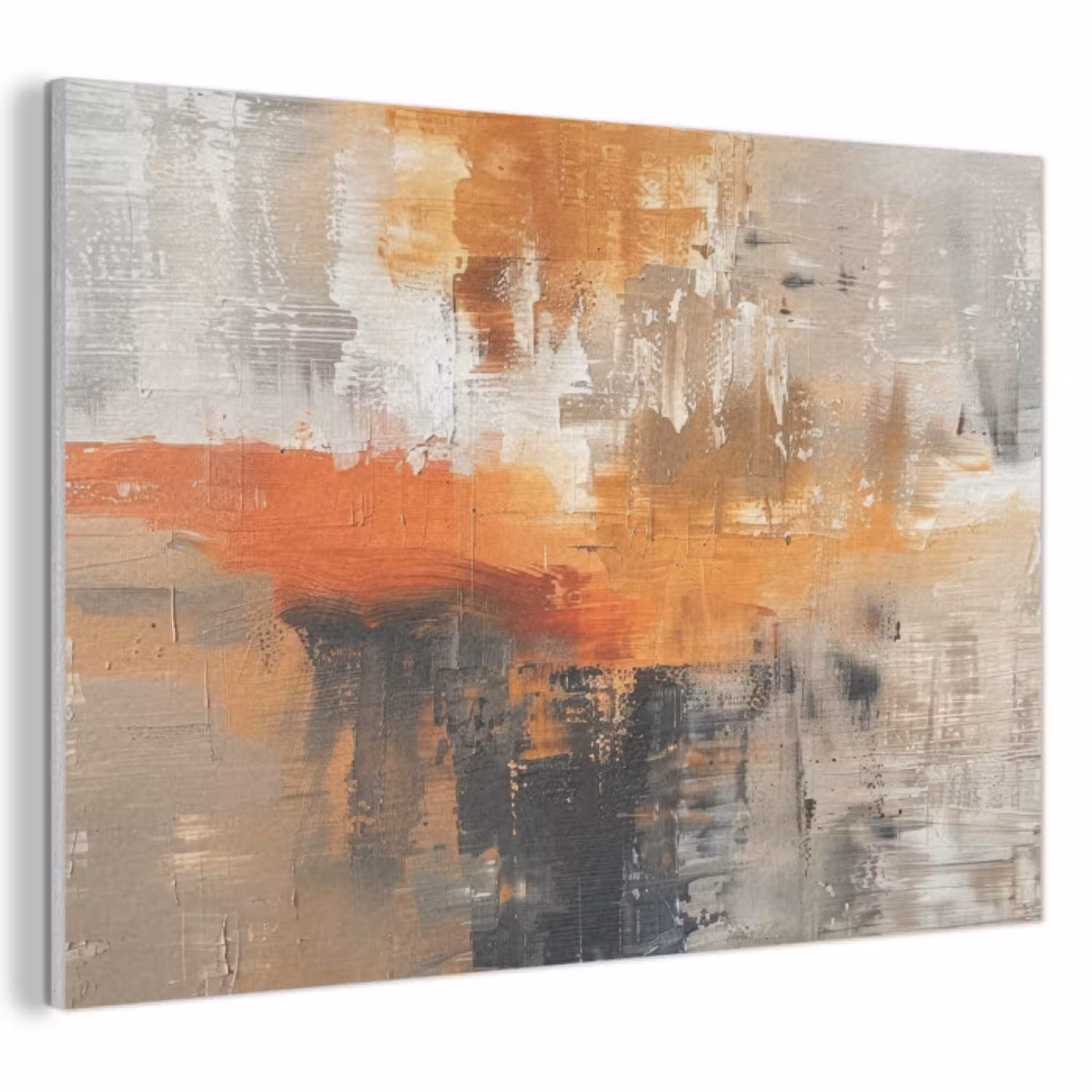 Moderne kunst - Abstract - Goud - Grijs PET vilt klein -3d