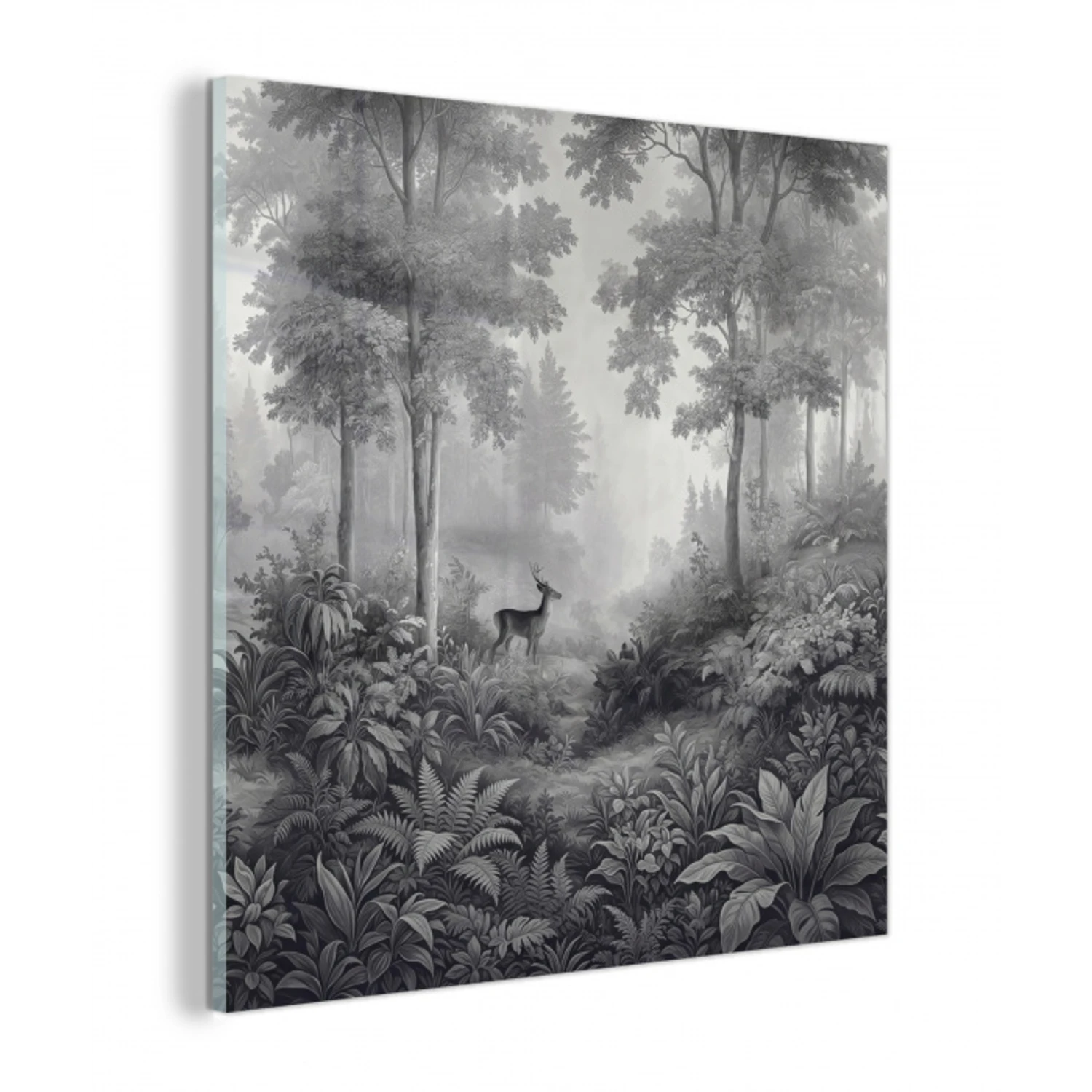 Bos - Hert - Zwart - Wit plexiglas 5mm klein -z3d