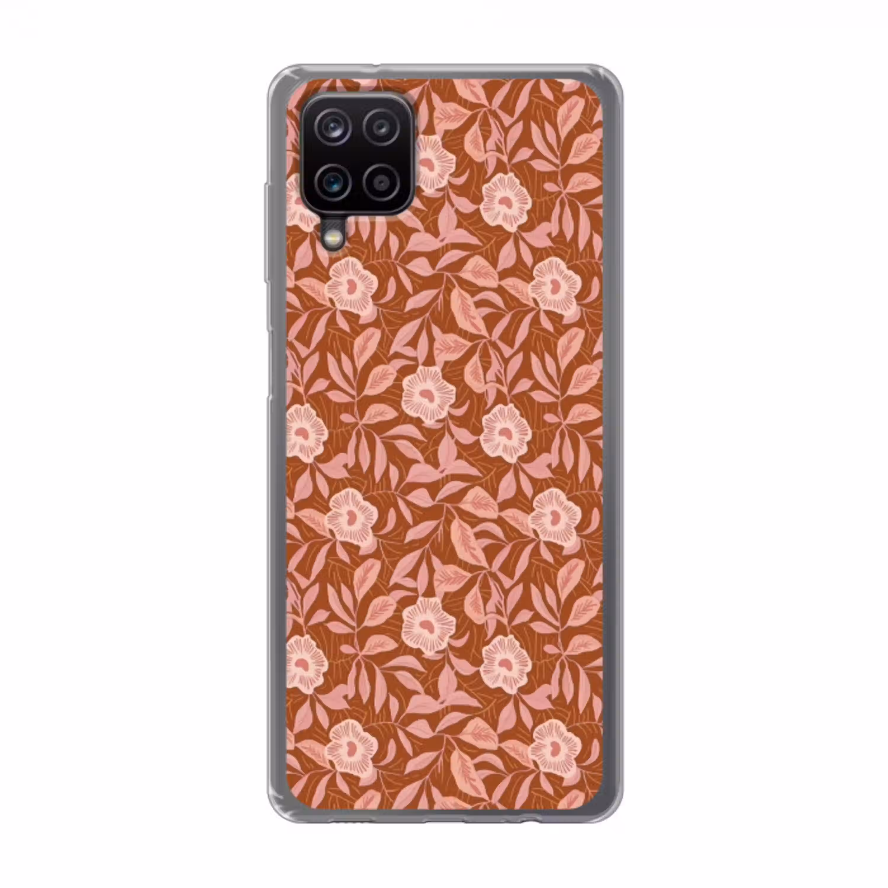 Patroon - Bladeren - Terracotta Telefoonhoesje Samsung Galaxy A12 klein 372 -3d