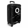 Marmer - Letter O - Zwart - Luxe NBS - Handbagage koffer - Kinderen Unisex middel -productfoto_3d