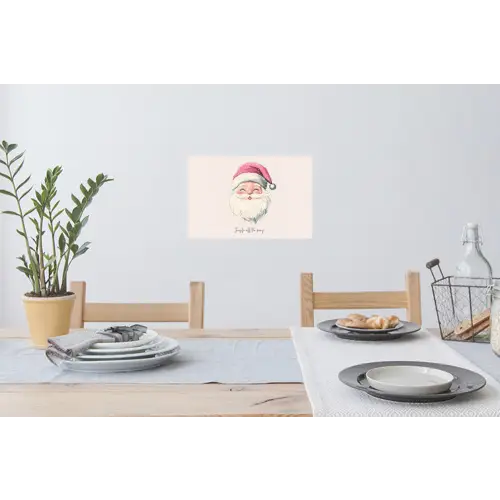 Kerstman - Kerst - Quote - Beige Muursticker klein -eettafel