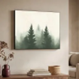 Sparren - Bomen - Groen - Beige Textielframe - compleet frame klein -sfeer3