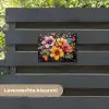 Bloemenpracht op Zwarte Achtergrond tuinposter los doek klein -sfeer3