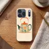 Oranje - Theepot - Bloemen - Bladeren Telefoonhoesje iPhone 17 Pro klein -sfeer1