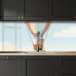 Luchtballon - Beren - Pastel keuken achterwand 2 middel -sfeer1
