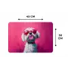 Pink - Hond - Bubbel Placemat vinyl groot -specs