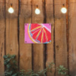 Grapefruit - Geschilderd - Roze - Strepen tuinposter los doek klein -sfeer1