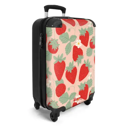 Pastel fruit - Aardbeien NBS - Handbagage koffer - Kinderen Unisex middel -productfoto_3d