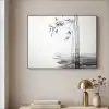 Bamboestammen - Water - Minimalistisch - Wit Textielframe - compleet frame klein -sfeer2
