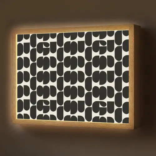 Modern - Patroon - Zwart Light Box met batterij (Wandlamp) middel 907 -z3d_website
