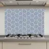 Crème - Blauw - Strepen - Patroon keuken achterwand spatscherm klein 900 -3d_website