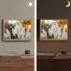 Pampasgras - Pluimen - Sierlijk Light Box met batterij (Wandlamp) middel -sfeer3