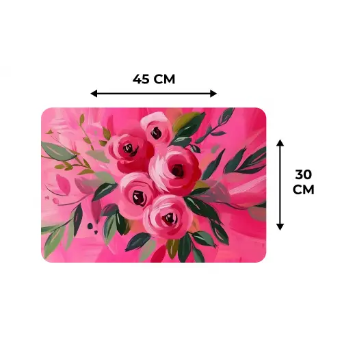 Bloemen - Verf - Roze Placemat vinyl groot -specs