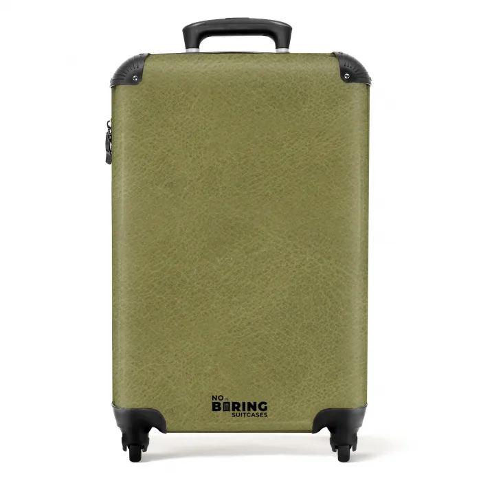 Lederen look grijs groen NBS - Handbagage koffer - Kinderen Unisex middel -productfoto_recht