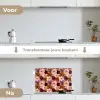 Bloemen - Abstract - Aardetinten keuken achterwand spatscherm klein 900 -voor_na_NL