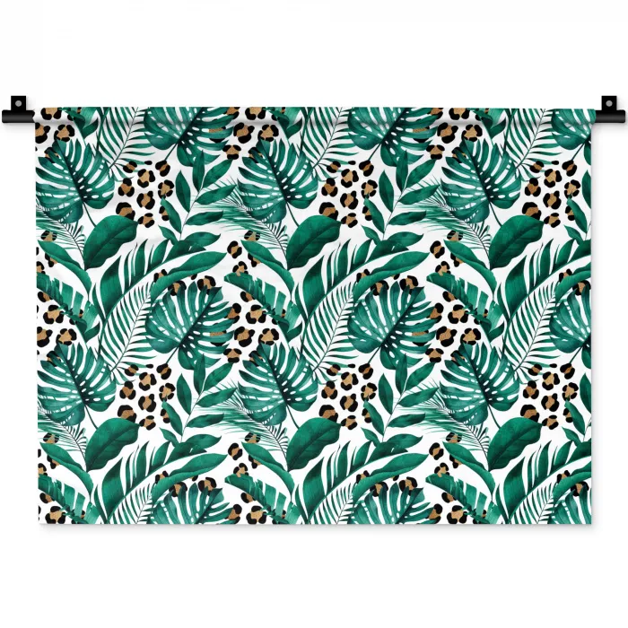 Panterprint - Bladeren - Jungle Wandkleed katoen klein -zz3d