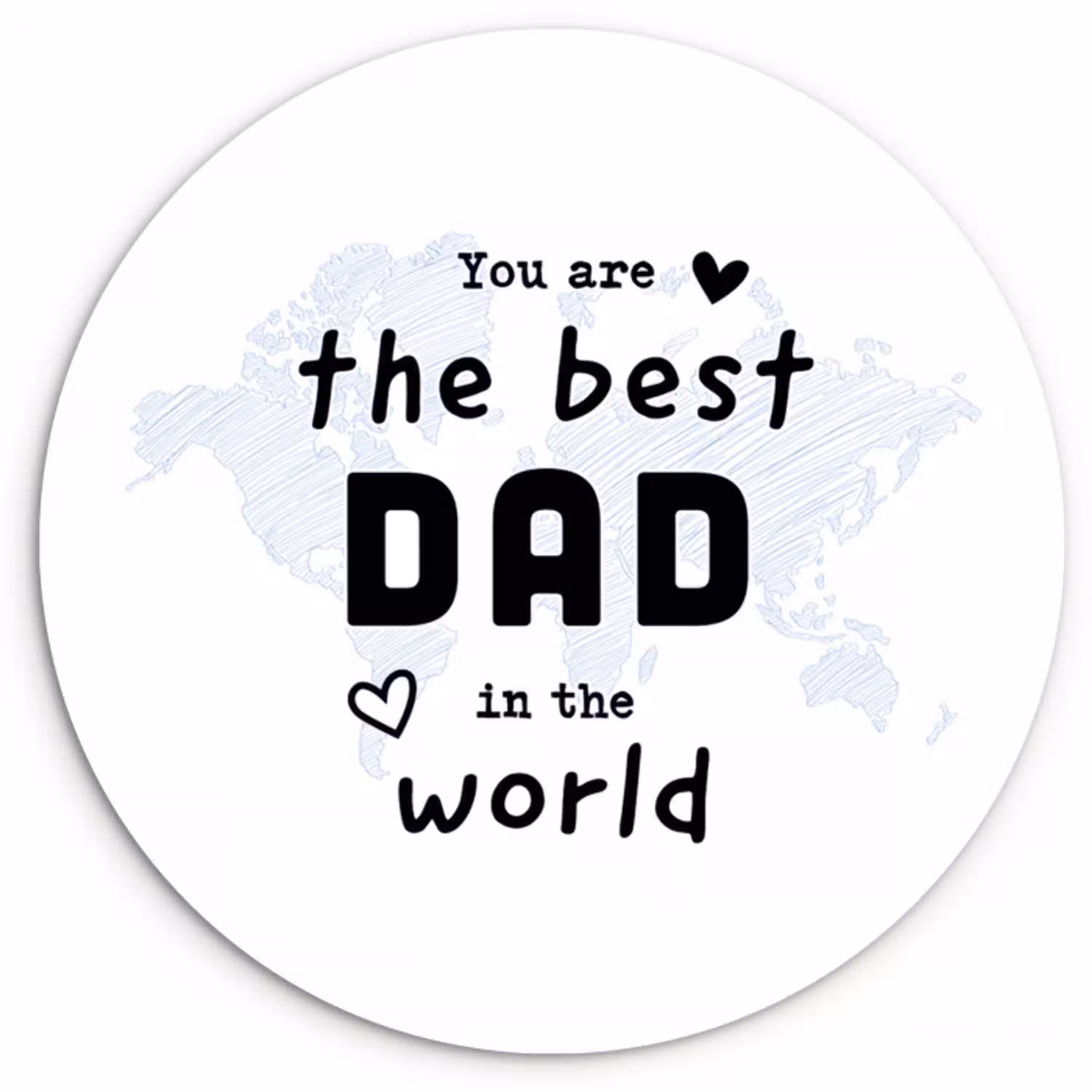Quotes - The best dad in the world - Spreuken - Papa Wandcirkel kunststof plaat 5mm dik klein -3d