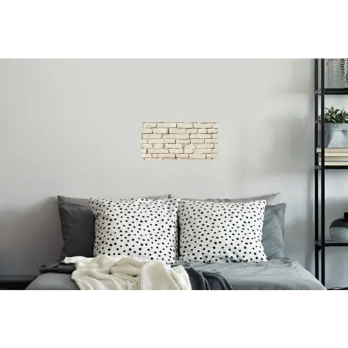 Bakstenen - Muur - Licht - Wit Muursticker klein -slaapkamer