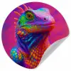 Kameleon - Dieren - Neon - Kleur Wandcirkel behangsticker klein -3d