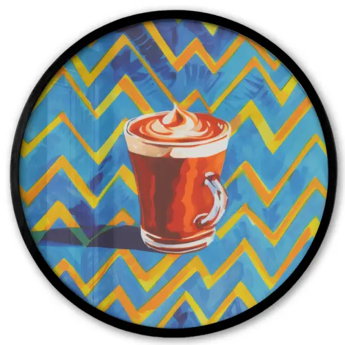 Mok - Koffie - Zigzag - Slagroom Fotolijst rond zonder passe partout klein -3d
