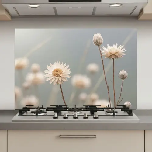 Strobloemen - Wit - Daglicht keuken achterwand spatscherm klein -3d_website