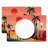 Kameel - Gekleurd tapijt - Duinen - Rode zon Placemat vinyl groot -zzsfeer2_Kitchenyeah-website