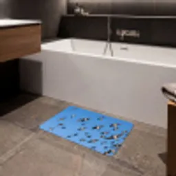 Zwaluwen - Vliegen - Blauw Badmat klein -sfeer3