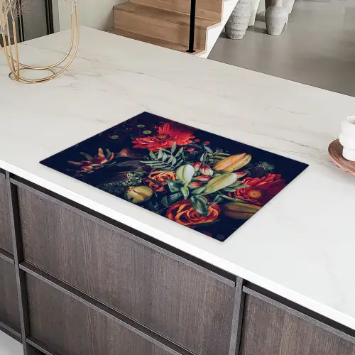 Boeket - Stilleven - Bloemen - Planten - Rood Inductie beschermer vinyl 3mm klein -sfeer8