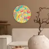 Geel - Roze - Blauw - Retro Wandcirkel plexiglas klein -sfeer1
