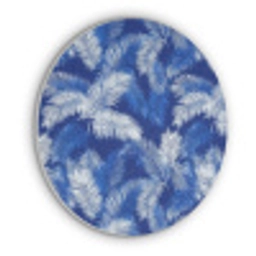 Palmblad - Patroon - Blauw Akoestische PET Vilt - Rond klein 838 -3d