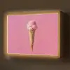 Hoorntje - Schepijs - Roze Light Box met batterij (Wandlamp) middel -z3d_website