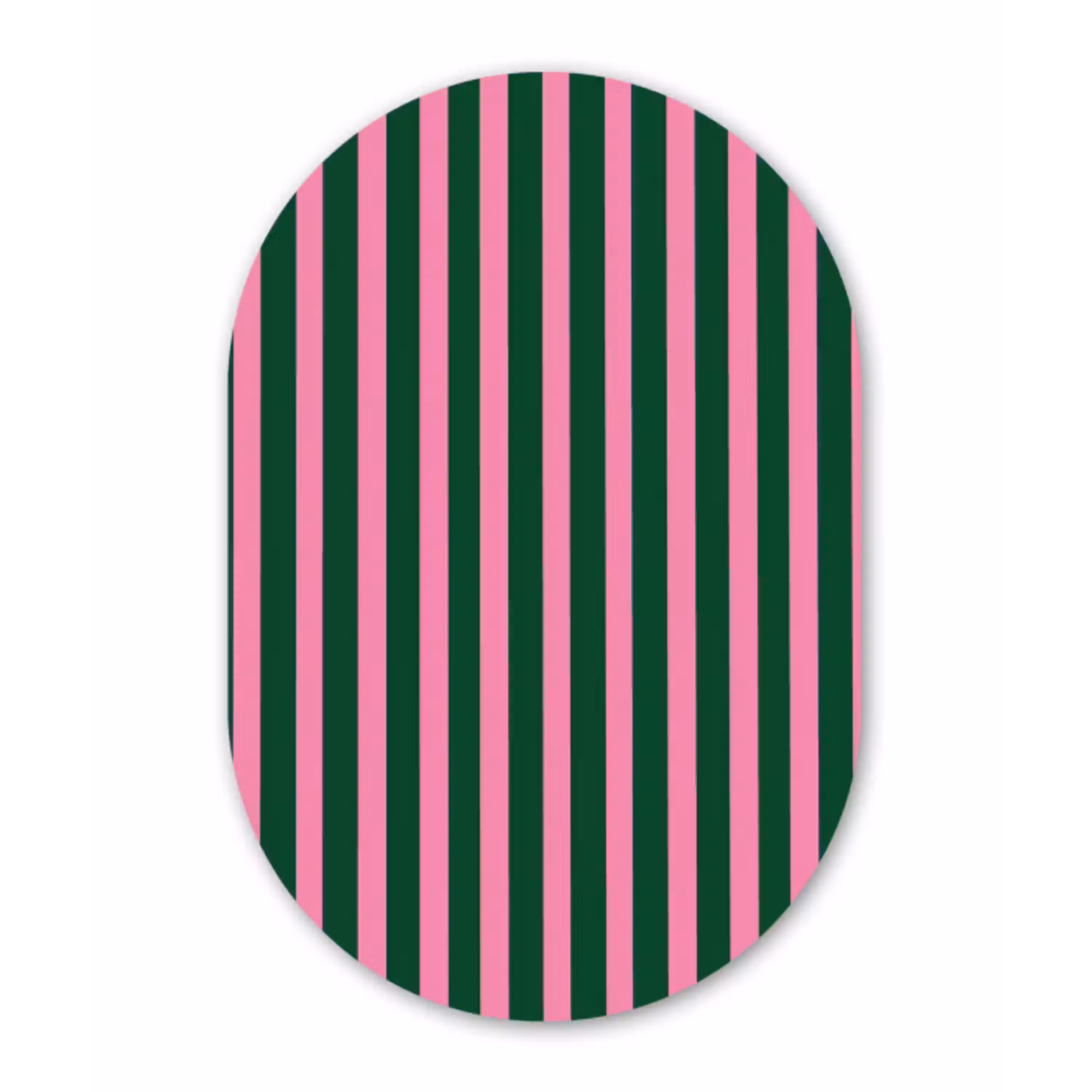 Verticale strepen - Groen - Roze Wandcirkel Ovaal Aluminium middel 839 -3d