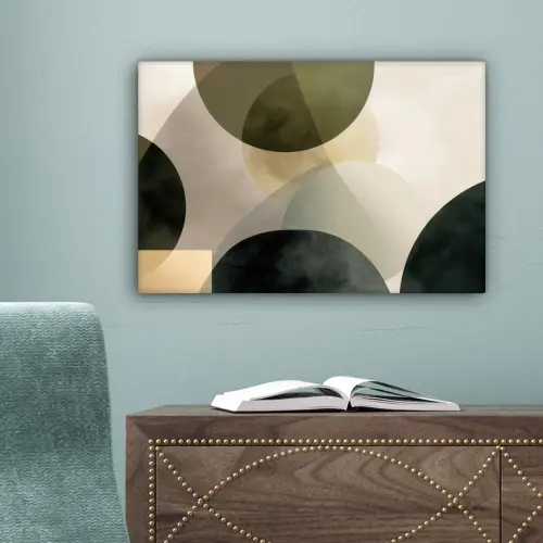 Vlakken - Abstract - Beige - Cirkels canvas 2cm klein -sfeer4