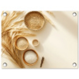 Granen - Hout - Kom - Beige tuinposter los doek klein -3d