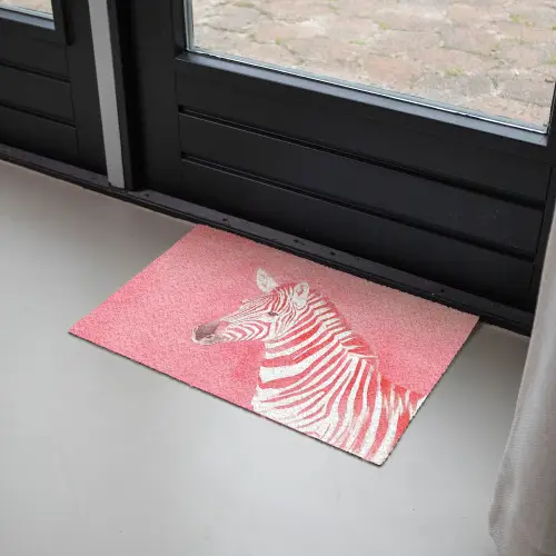 Zebra - Pink - Verf Deurmat klein -sfeer2